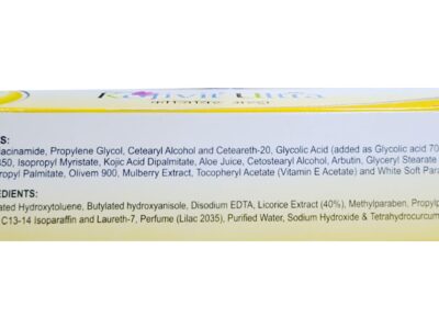 Kojivit Ultra Gel ingredient panel - kojic acid, glycolic acid, arbutin