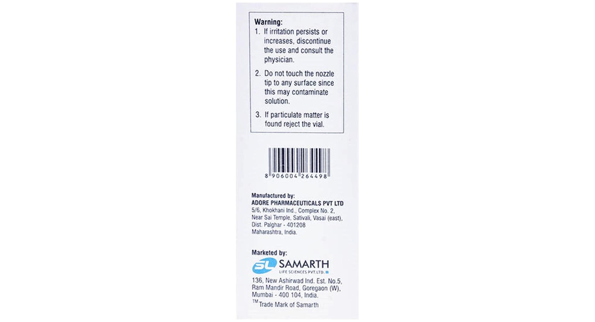 Lacrivisc DS Eye Drop pack details