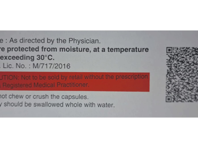 LAN-30 Capsule dose, storage and prescription caution panel