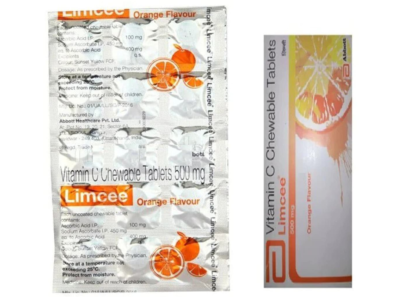 Limcee Vitamin C Chewable Tablet strip of 15 with outer carton