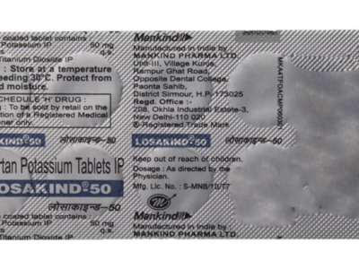 Losakind 50 mg Tablet Mankind losartan potassium 50 mg strip of 10
