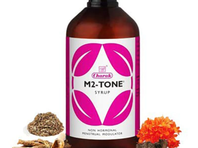 Charak M2-Tone Syrup bottle non-hormonal menstrual modulator