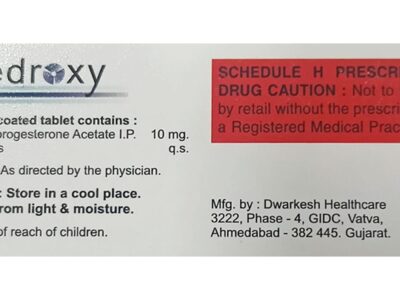 Medroxy 10 mg Tablet VHL medroxyprogesterone acetate composition panel