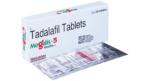 Megalis-5 Tadalafil 5mg tablet carton with strip of 10 by Macleods