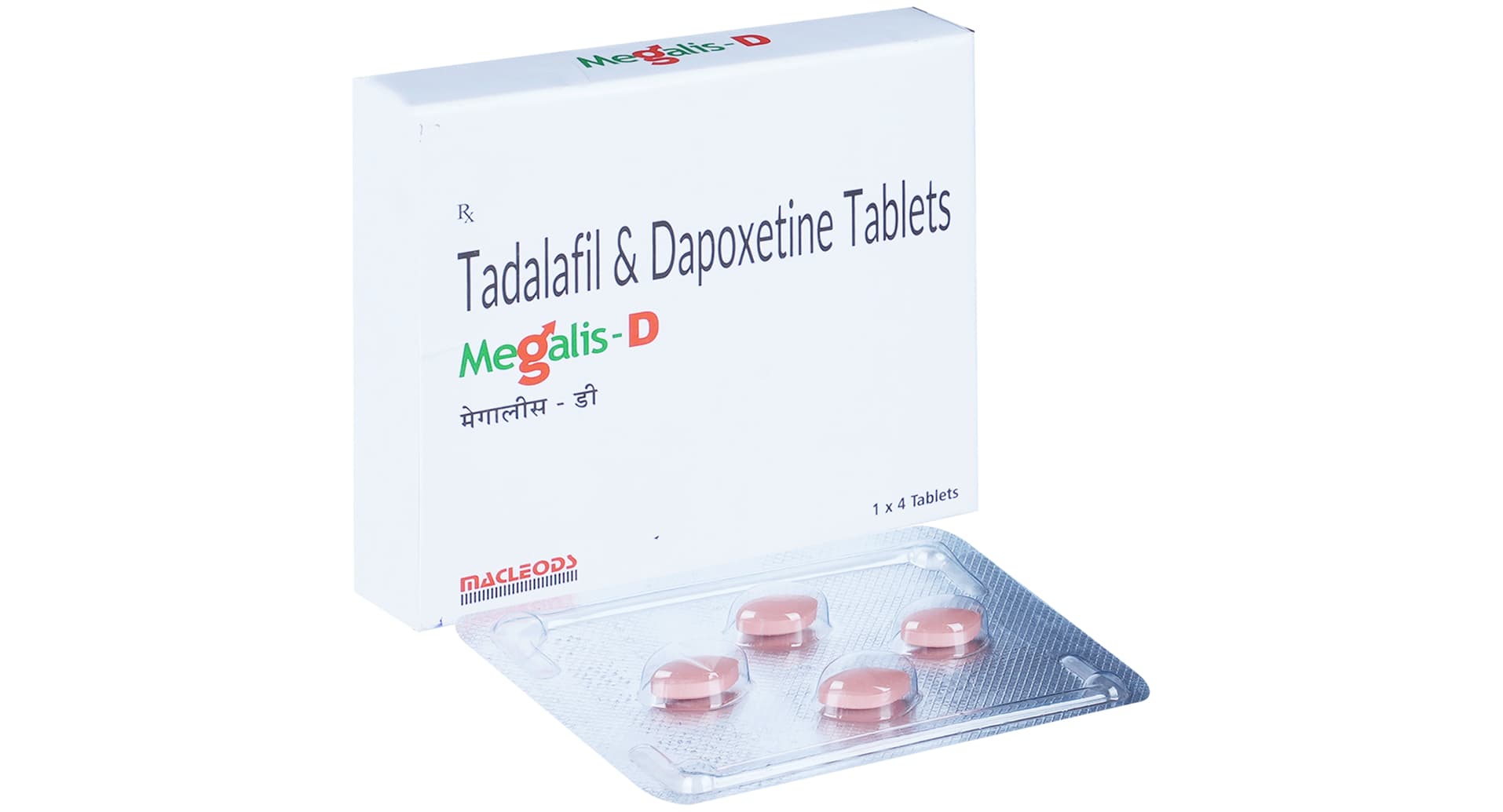 Megalis-D 10mg/30mg Tablet carton with blister of 4 by Macleods