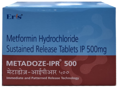 Metadoze-IPR 500 Tablet SR Eris metformin 500 mg prolonged release strip of 10 tablets