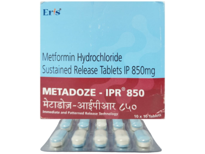 Metadoze-IPR 850 Tablet SR Eris metformin 850 mg prolonged release strip of 10 tablets