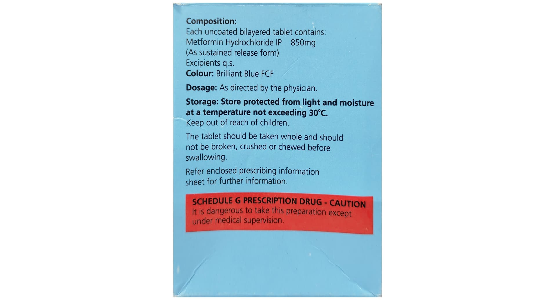 Metadoze-IPR 850 Tablet SR composition and pack details