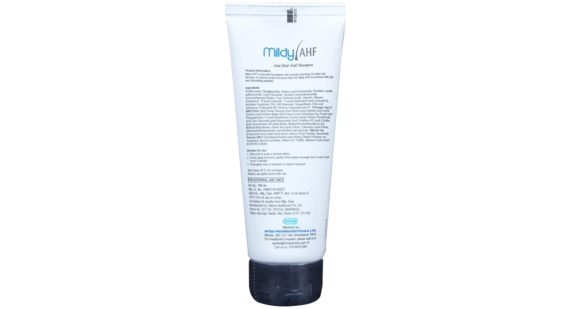 Mildy AHF shampoo Intas pack details