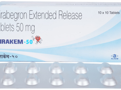 Mirakem 50mg Tablet Alkem mirabegron extended release carton and strip