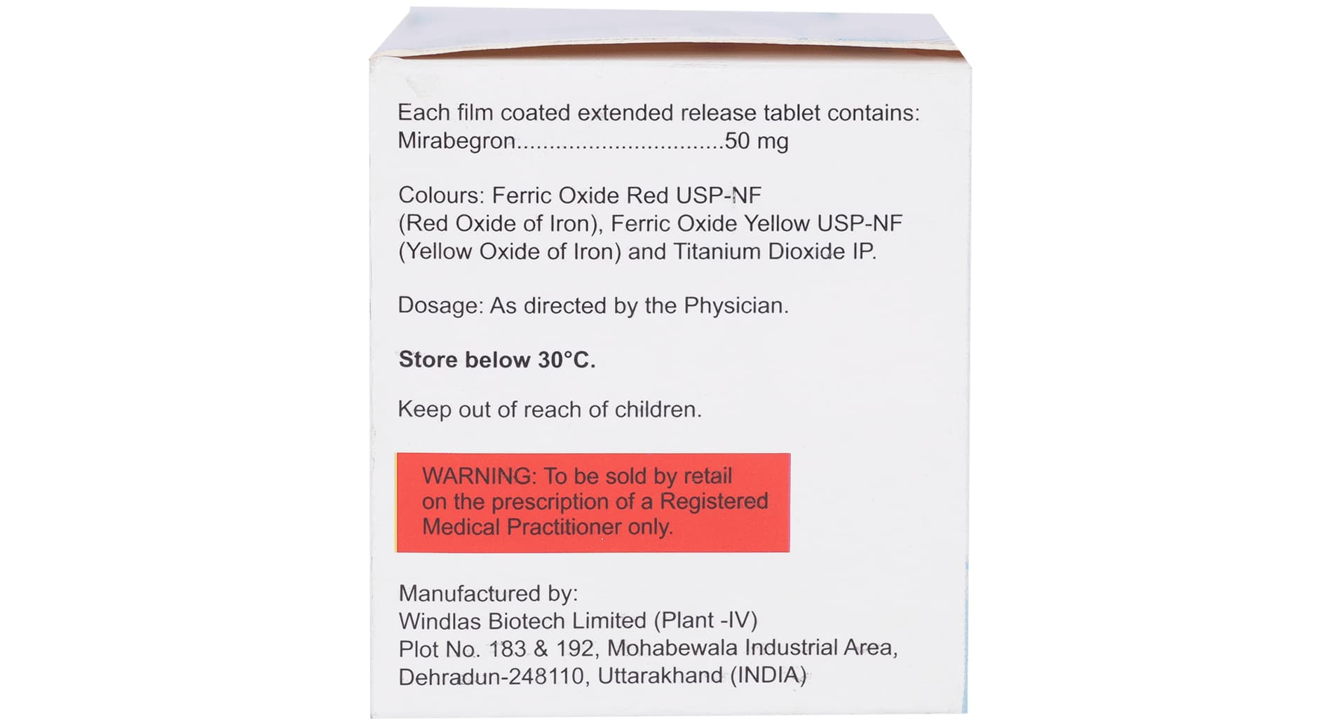 Mirakem 50mg Tablet blister strip