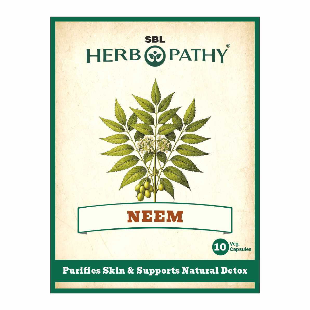 Neem Capsules SBL Herbopathy carton front