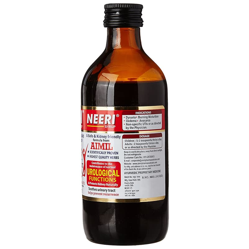 Neeri Syrup bottle label composition