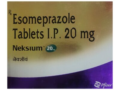 Neksium 20 esomeprazole tablets IP 20 mg Pfizer carton front