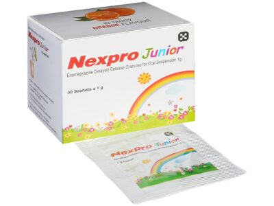 Nexpro Junior esomeprazole delayed release granules for oral suspension Torrent carton with sachet