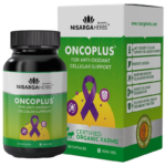 Nisarga Herbs Oncoplus Veggie Caps box and bottle, 60 vegicaps