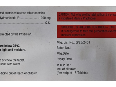 Obimet SR 1gm Tablet pack front