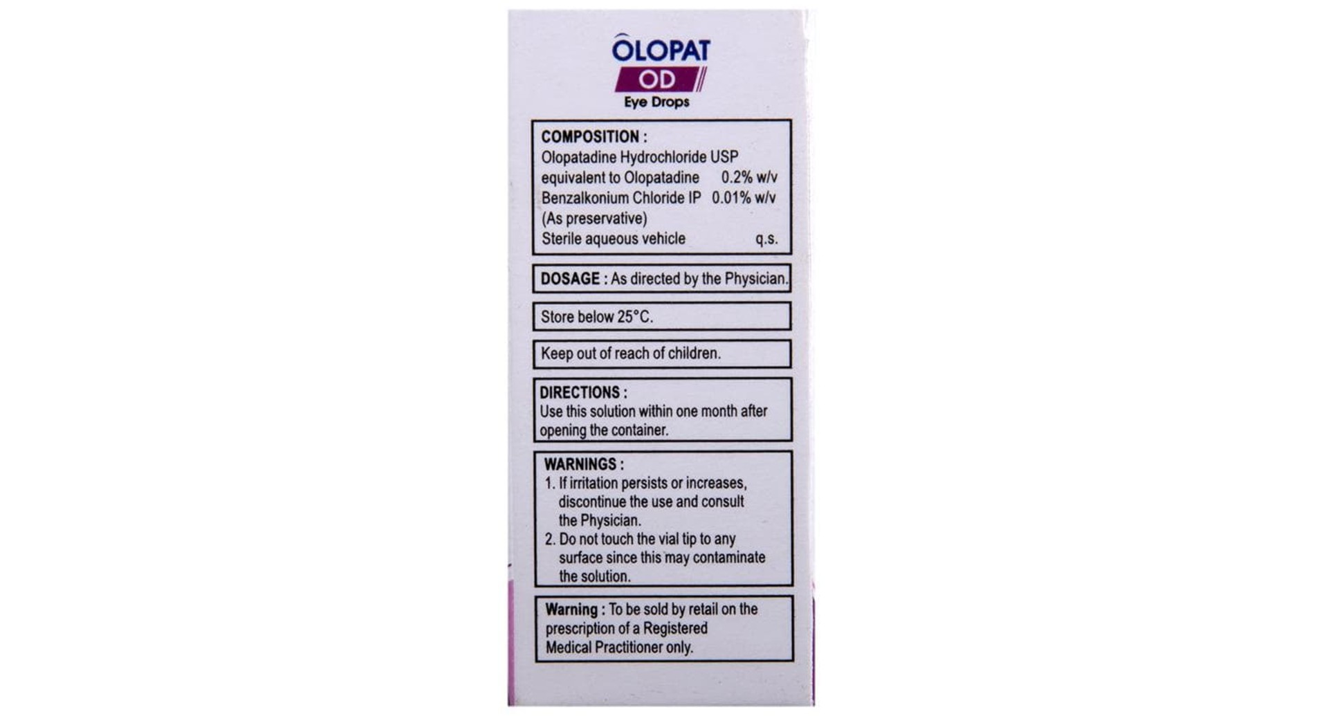 Olopat OD Eye Drops - Composition