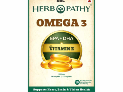 Omega 3 Softgel Capsules SBL Herbopathy carton front