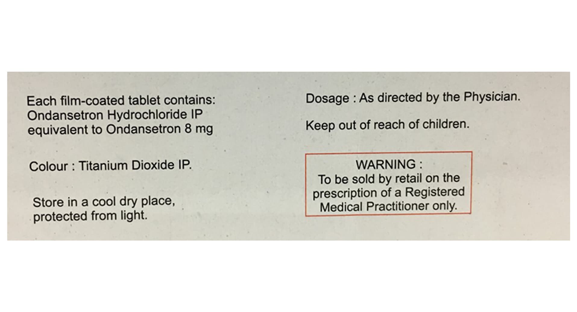 Ondem 8 mg Tablet pack front