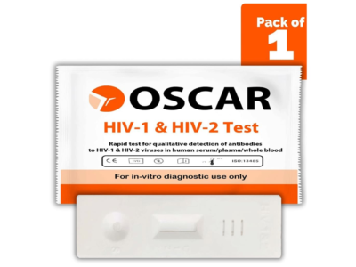 Oscar HIV-1 and HIV-2 Test Kit pack of 1 with test cassette
