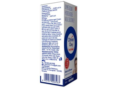 Otrivin Oxy nasal spray bottle