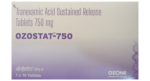 Ozostat-750 tranexamic acid sustained release tablets carton front