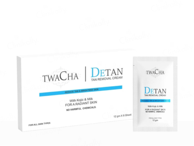 TWACHA Detan Tan Removal Cream box with 12 gm sachet