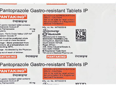Pantakind blister with full composition and Schedule H caution