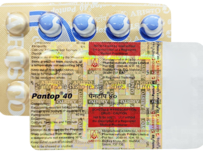 Pantop 40 pantoprazole gastro-resistant tablets IP blister with full composition