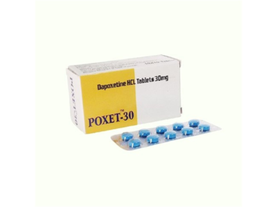 Poxet-30 dapoxetine HCl 30 mg Sunrise Remedies box and blister