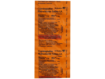 Practin 4 mg cyproheptadine Dr Reddys blister with Schedule G caution
