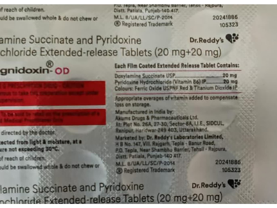 Pregnidoxin OD Tablet Dr Reddys doxylamine 20 mg pyridoxine 20 mg strip of 15 tablets