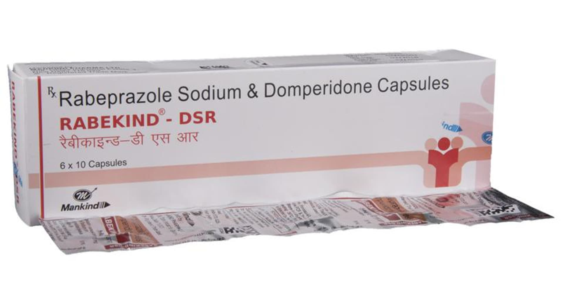 Rabekind-DSR rabeprazole sodium and domperidone capsules Mankind box with strip