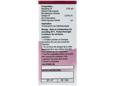 Relivion Eye Drop AICE micronised nepafenac 0.3% composition panel