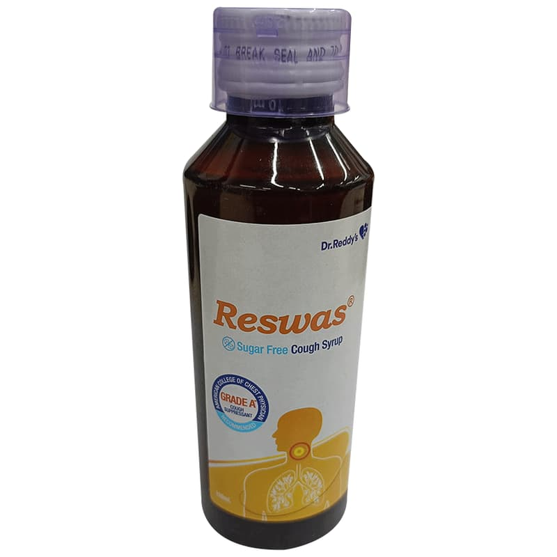Reswas Cough Syrup Sugar Free bottle Dr Reddy's, 120 ml