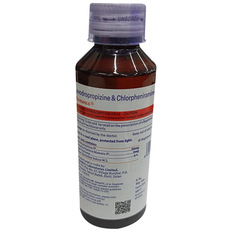 Reswas Cough Syrup bottle label