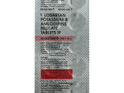 Revas-AM 5 Tablet blister composition panel