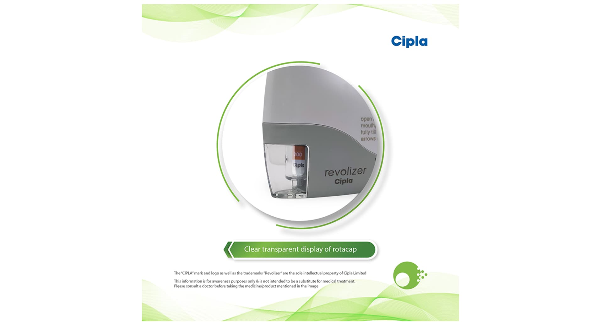Revolizer dry powder inhaler device Cipla pack front