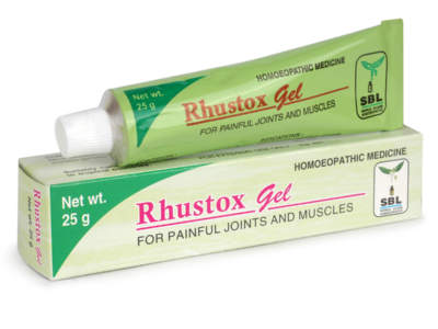 Rhustox Gel homoeopathic gel for painful joints and muscles SBL tube and carton