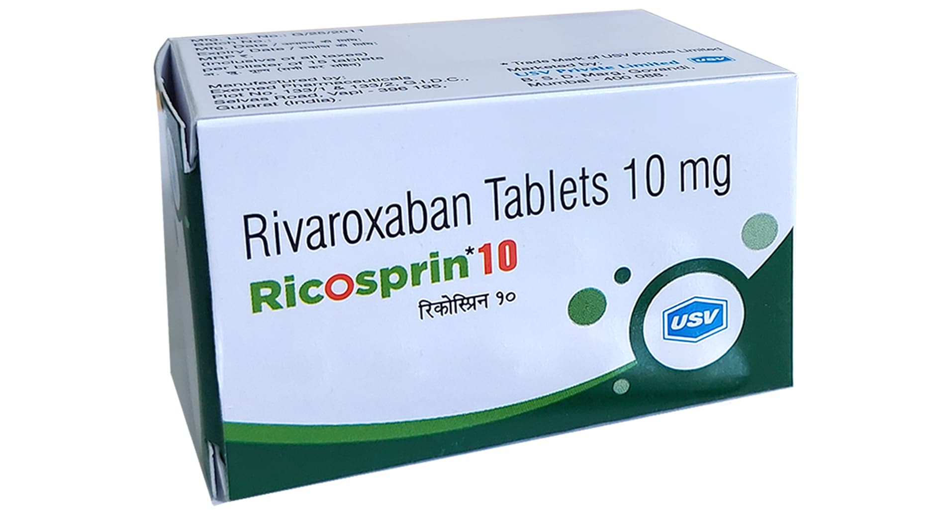 Ricosprin 10 Tablet USV rivaroxaban 10 mg strip