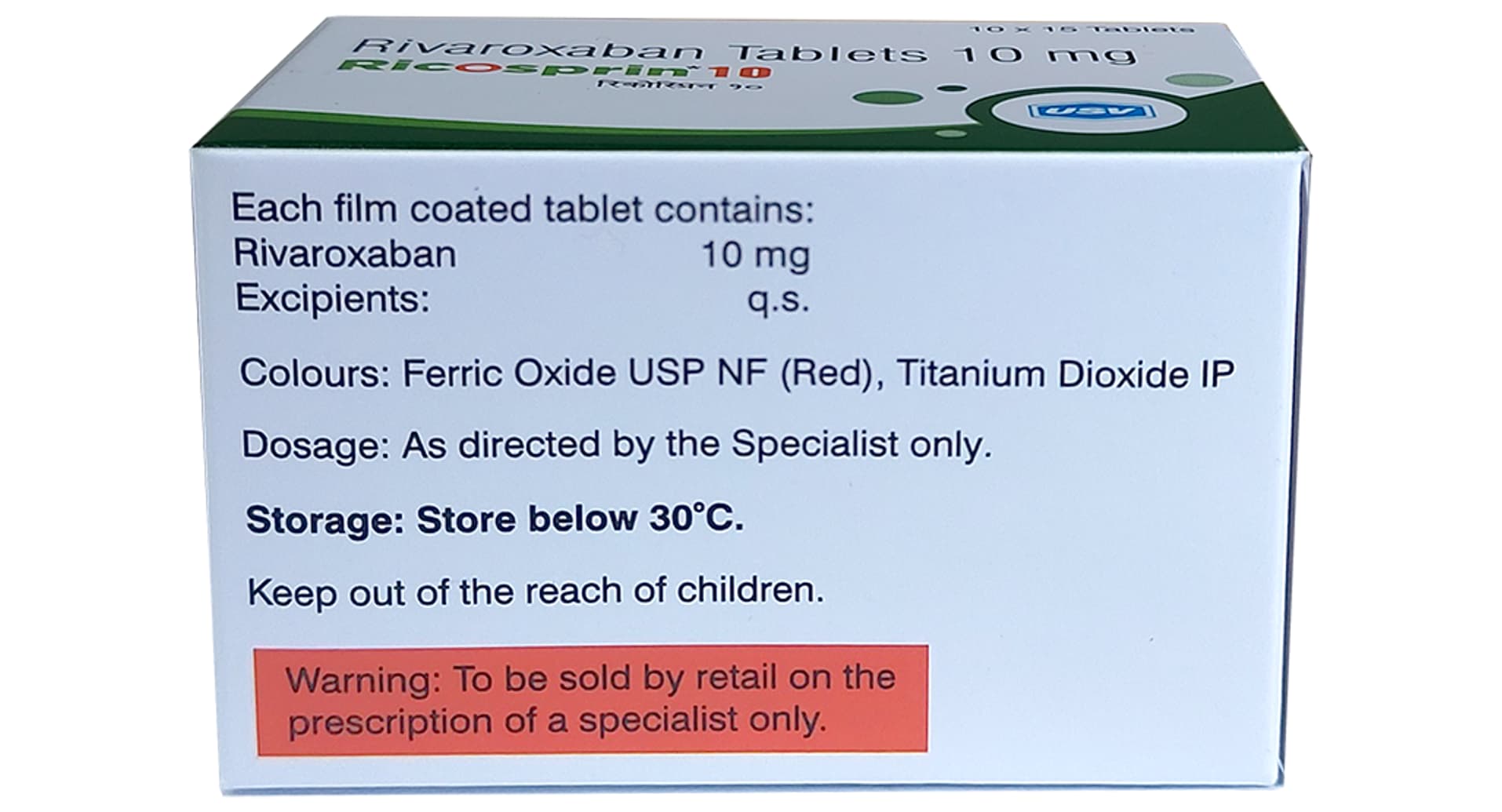 Ricosprin 10 Tablet pack front