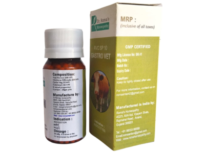 Dr Romas RVC SP 10 Gastro Vet homoeopathic globules composition and carton