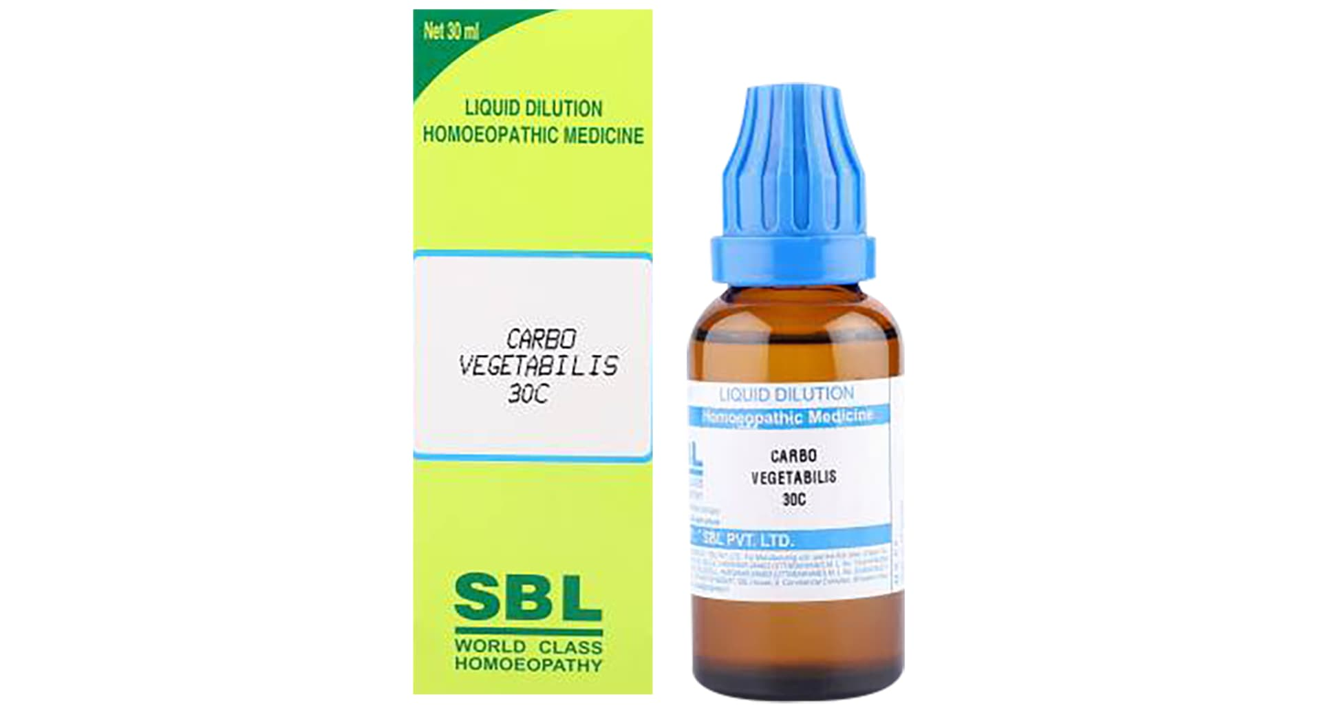 SBL Carbo Vegetabilis Dilution 30 CH 30 ml bottle with carton