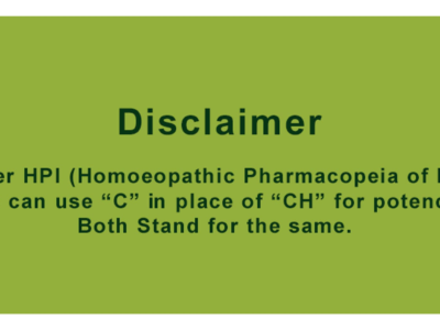 SBL homeopathic potency labelling note C and CH