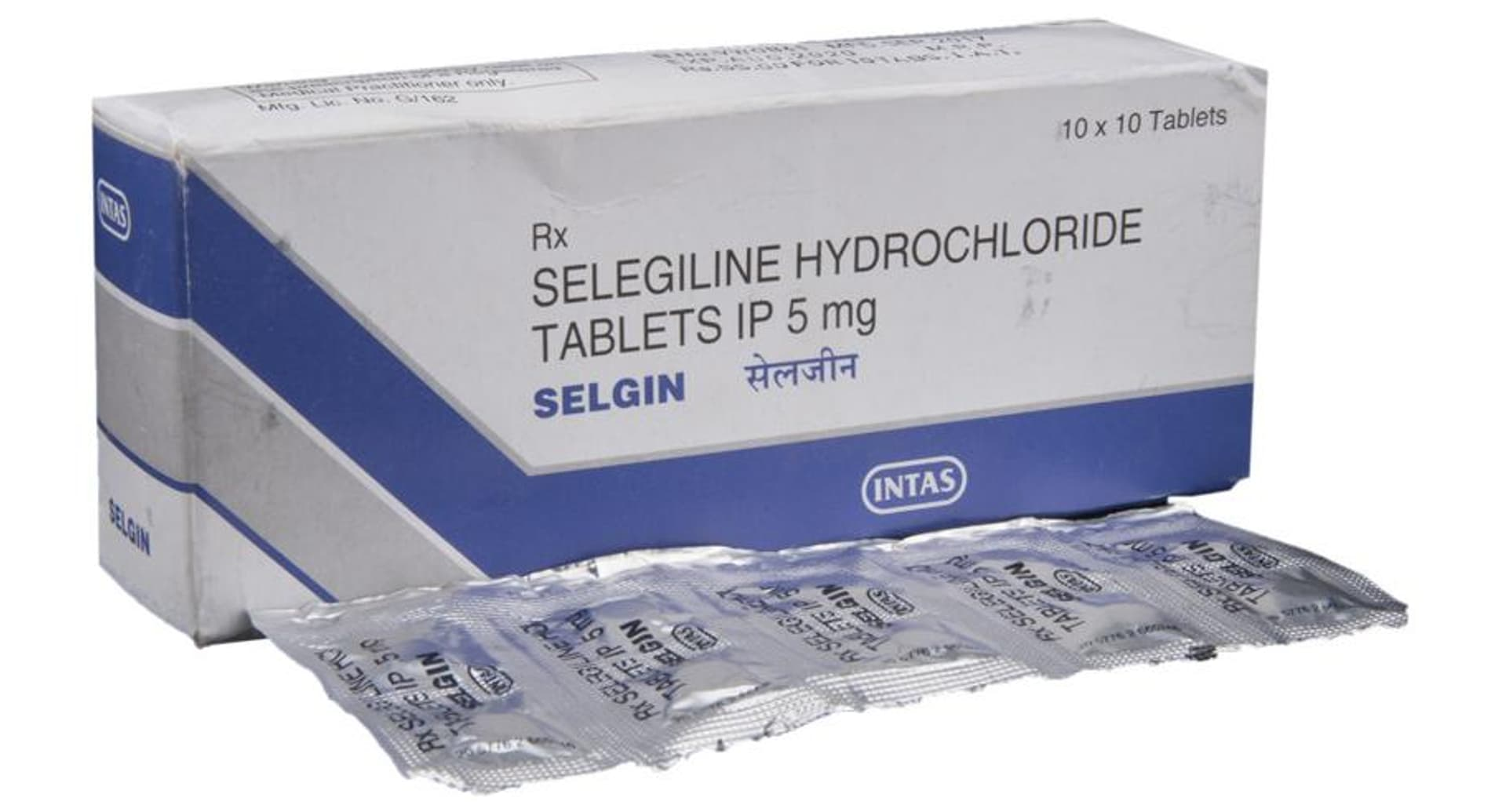 Selgin 5 mg Tablet Intas selegiline hydrochloride 5 mg pack with strips