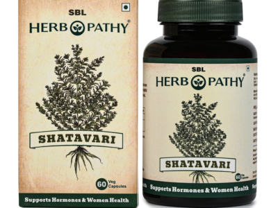 Shatavari Capsules SBL Herbopathy 60 count bottle and carton