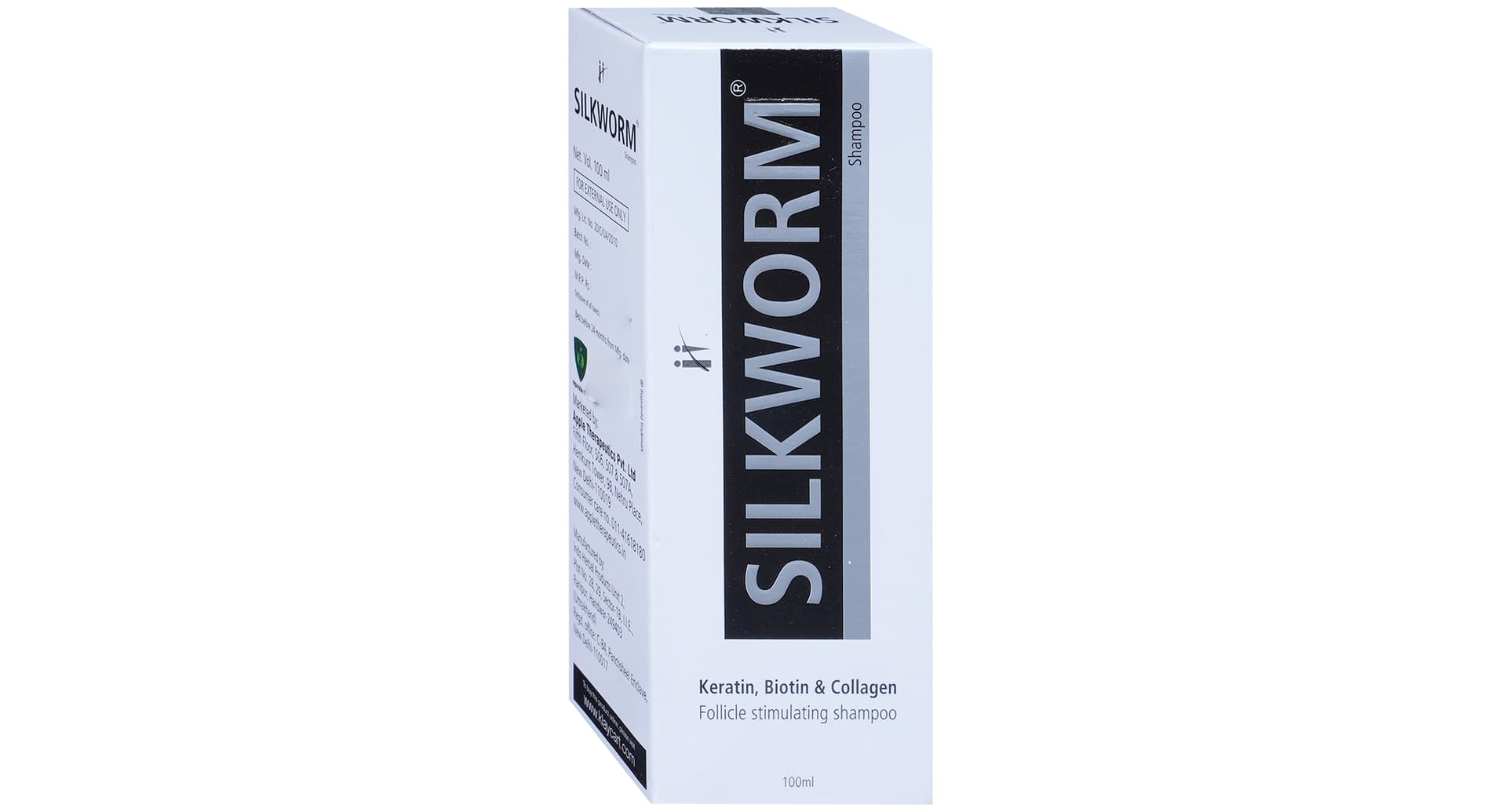 Silkworm Shampoo pack label