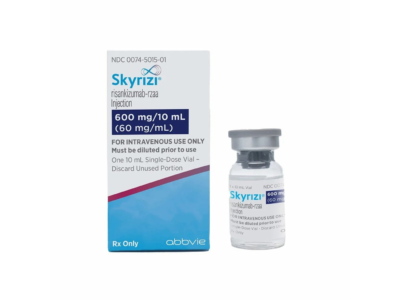 Skyrizi 600mg per 10ml risankizumab injection single-dose vial with AbbVie carton