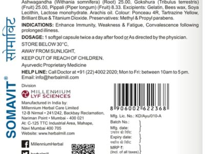 Somavit Softgel Capsule composition label